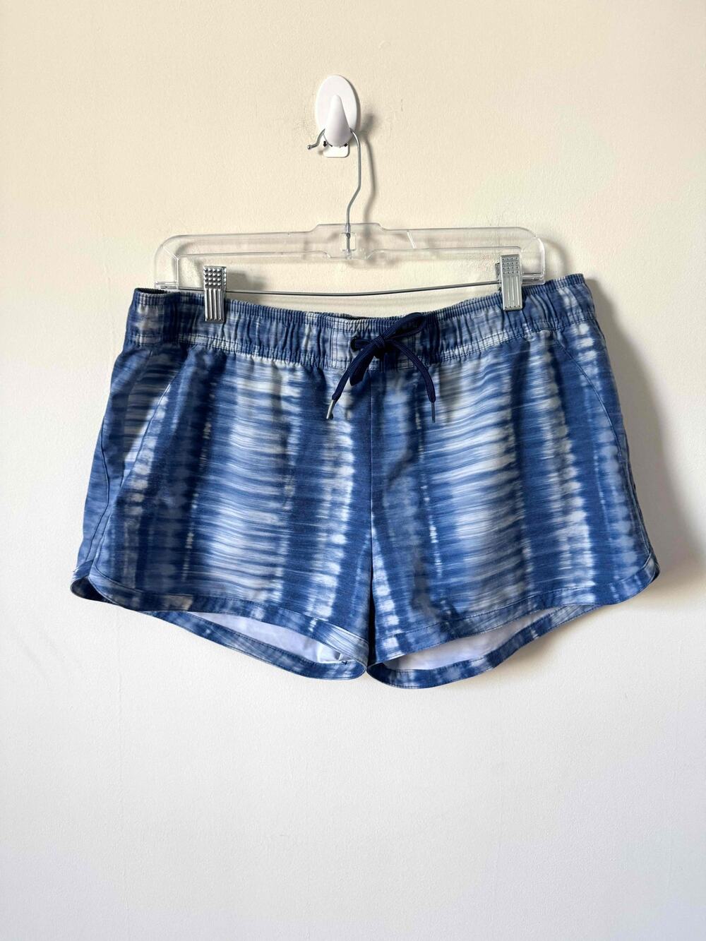 Prana Board Baggies Pull On Tie-Dye Elastic Waist Beach Shorts Blue Size Large